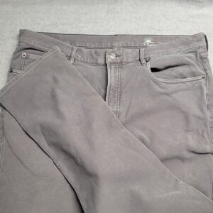Faherty Mens 5-Pocket Stretch Terry Pants Gray Straight Leg 36x30 Cotton Blend